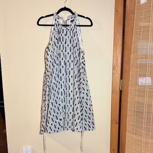 Banana Republic Fully Lined Black and White Patterned Dress